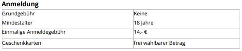 Preise und Tarife 2 Anmeldung 2025